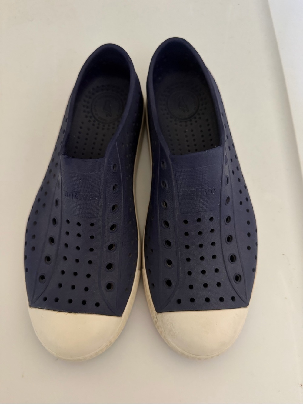 Native Men’s Slip-On Boat Shoes - Navy and White